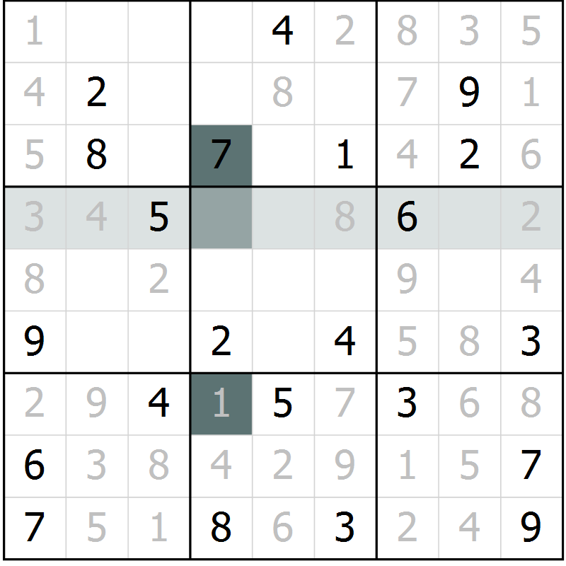 Position des candidats pour la solution de la Gr 47 page 50 du magazine de sudoku Extrême n° 042