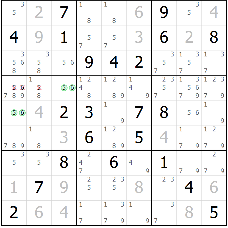 Position des candidats pour la solution de la Gr 48 page 51 du magazine de sudoku Extrême n° 042