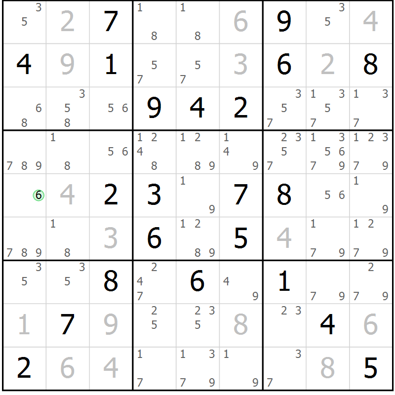 Position des candidats pour la solution de la Gr 48 page 51 du magazine de sudoku Extrême n° 042