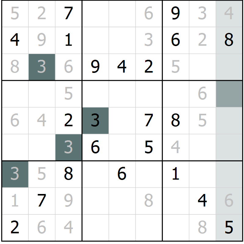 Position des candidats pour la solution de la Gr 48 page 51 du magazine de sudoku Extrême n° 042