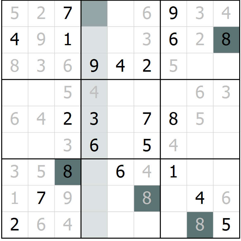 Position des candidats pour la solution de la Gr 48 page 51 du magazine de sudoku Extrême n° 042