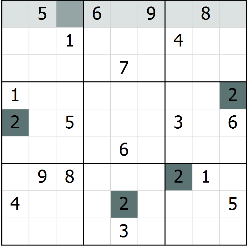 Position des candidats pour la solution de la Gr 49 page 52 du magazine de sudoku Extrême n° 042