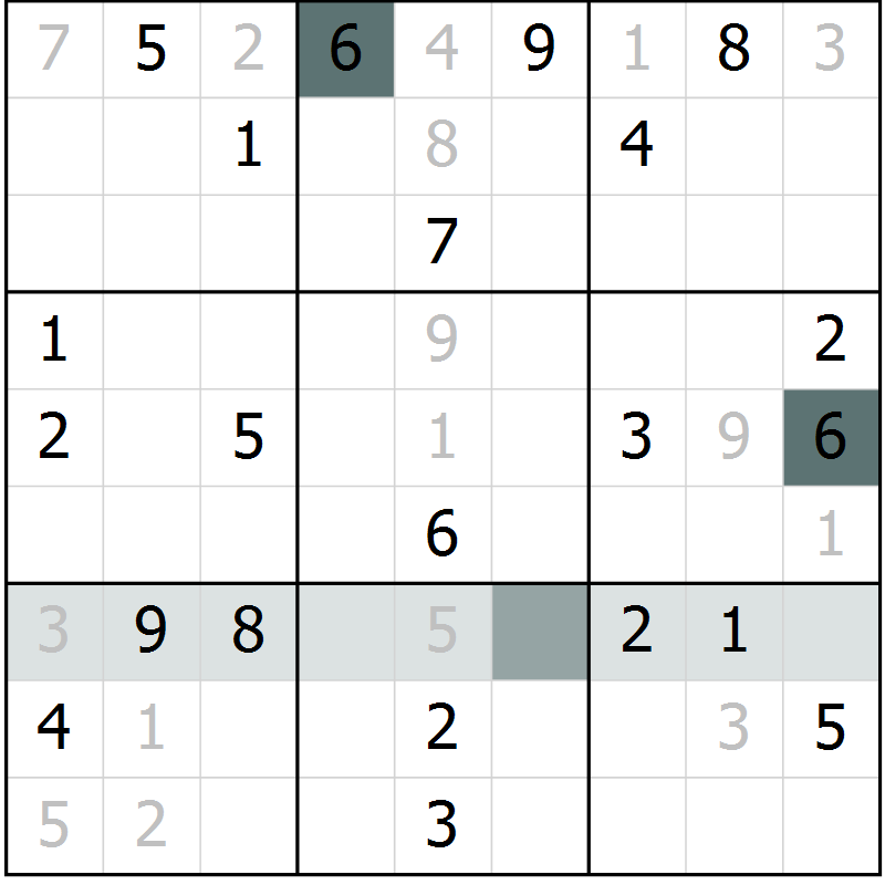 Position des candidats pour la solution de la Gr 49 page 52 du magazine de sudoku Extrême n° 042