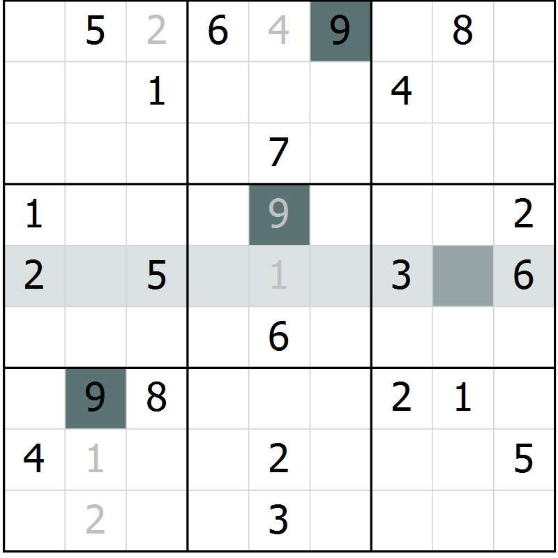 Position des candidats pour la solution de la Gr 49 page 52 du magazine de sudoku Extrême n° 042