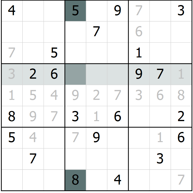 Position des candidats pour la solution de la Gr 50 page 53 du magazine de sudoku Extrême n° 042