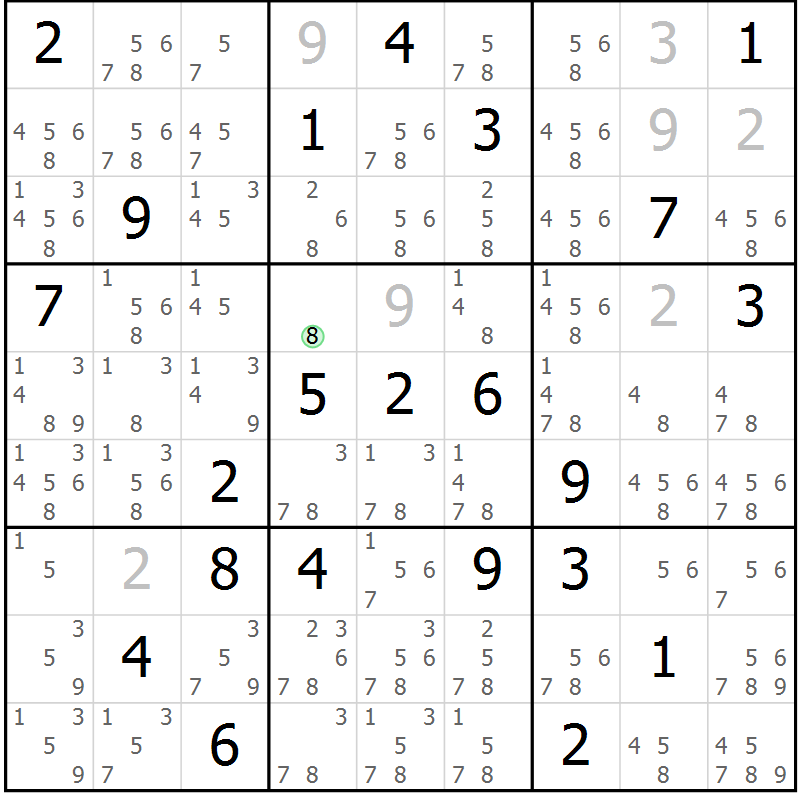 Position des candidats pour la solution de la Gr 51 page 54 du magazine de sudoku Extrême n° 042