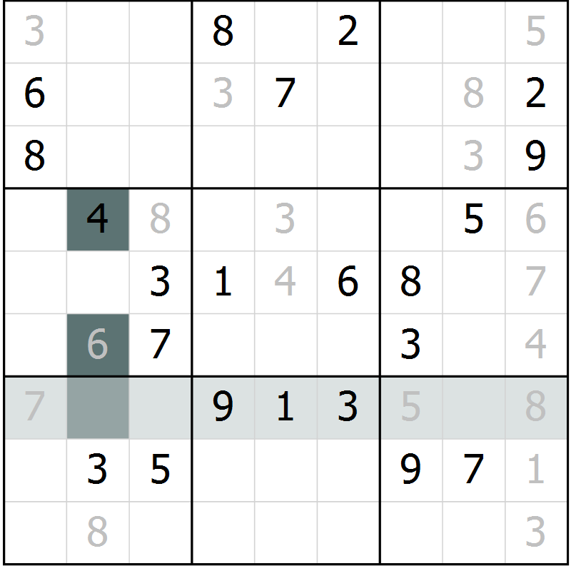 Position des candidats pour la solution de la Gr 52 page 55 du magazine de sudoku Extrême n° 042