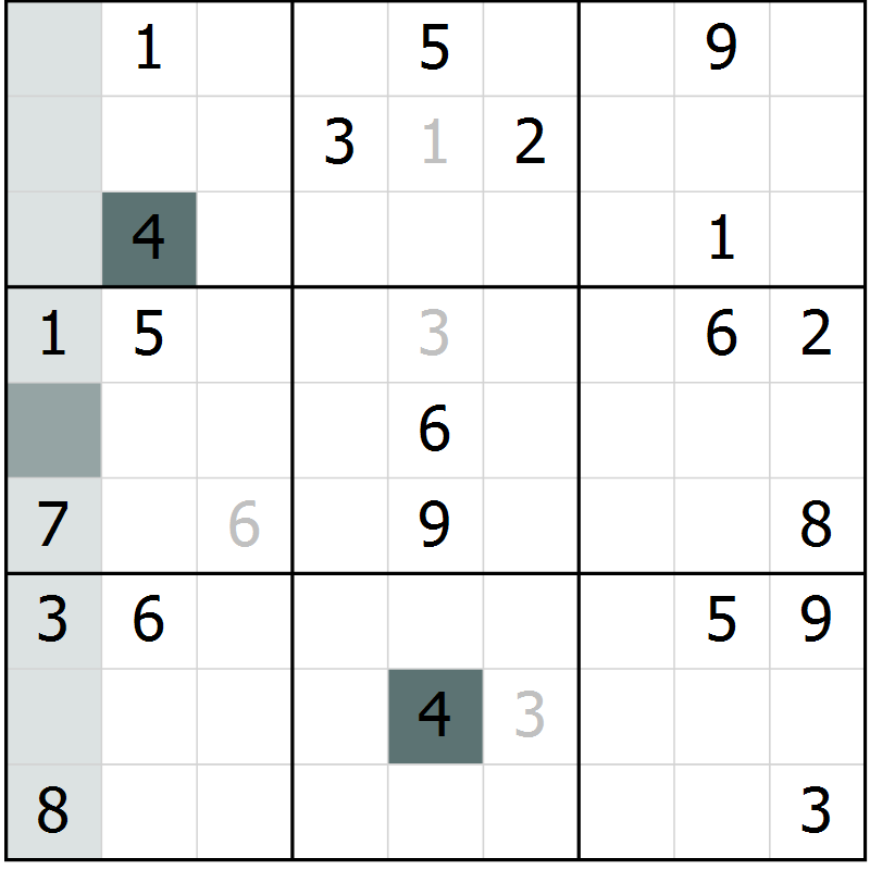 Position des candidats pour la solution de la Gr 53 page 56 du magazine de sudoku Extrême n° 042