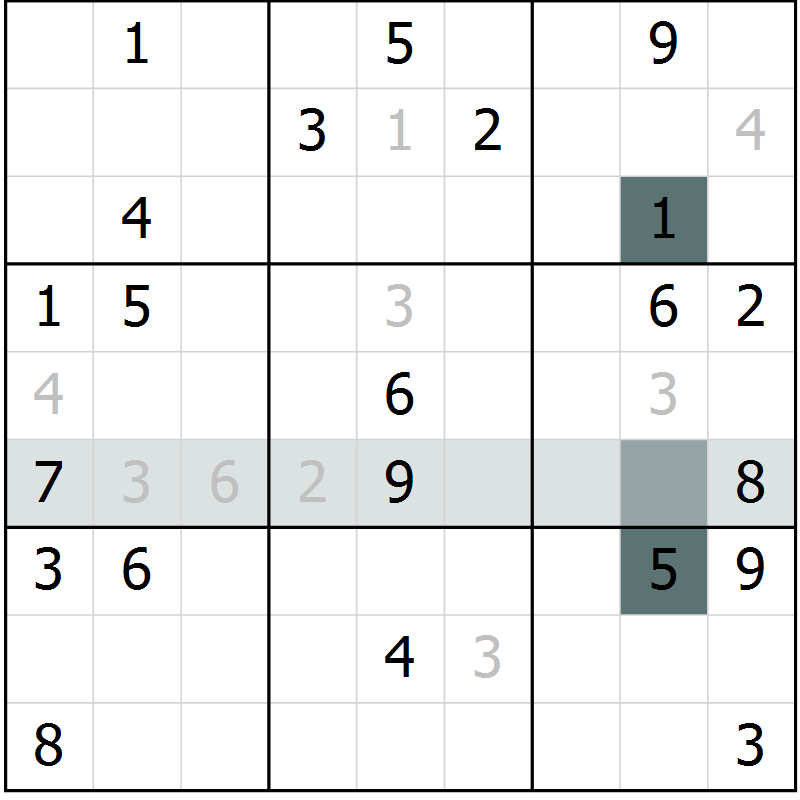 Position des candidats pour la solution de la Gr 53 page 56 du magazine de sudoku Extrême n° 042