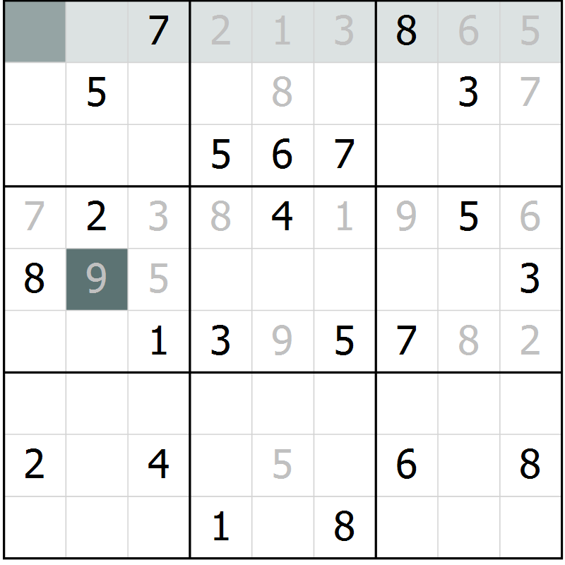 Position des candidats pour la solution de la Gr 55 page 58 du magazine de sudoku Extrême n° 042