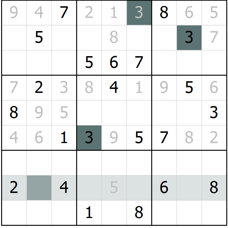 Position des candidats pour la solution de la Gr 55 page 58 du magazine de sudoku Extrême n° 042
