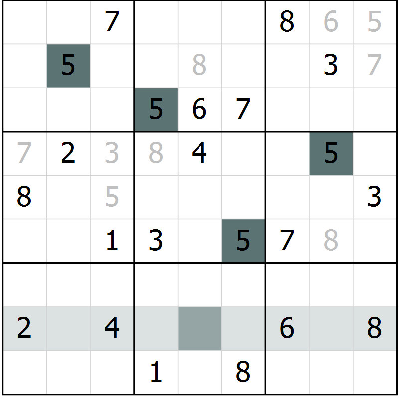 Position des candidats pour la solution de la Gr 55 page 58 du magazine de sudoku Extrême n° 042