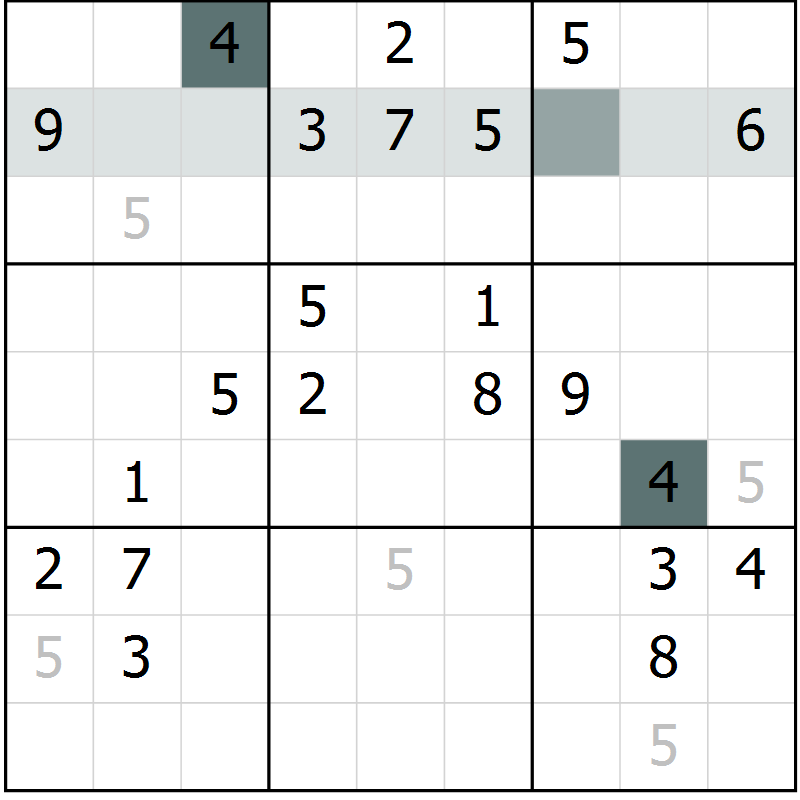Position des candidats pour la solution de la Gr 56 page 59 du magazine de sudoku Extrême n° 042