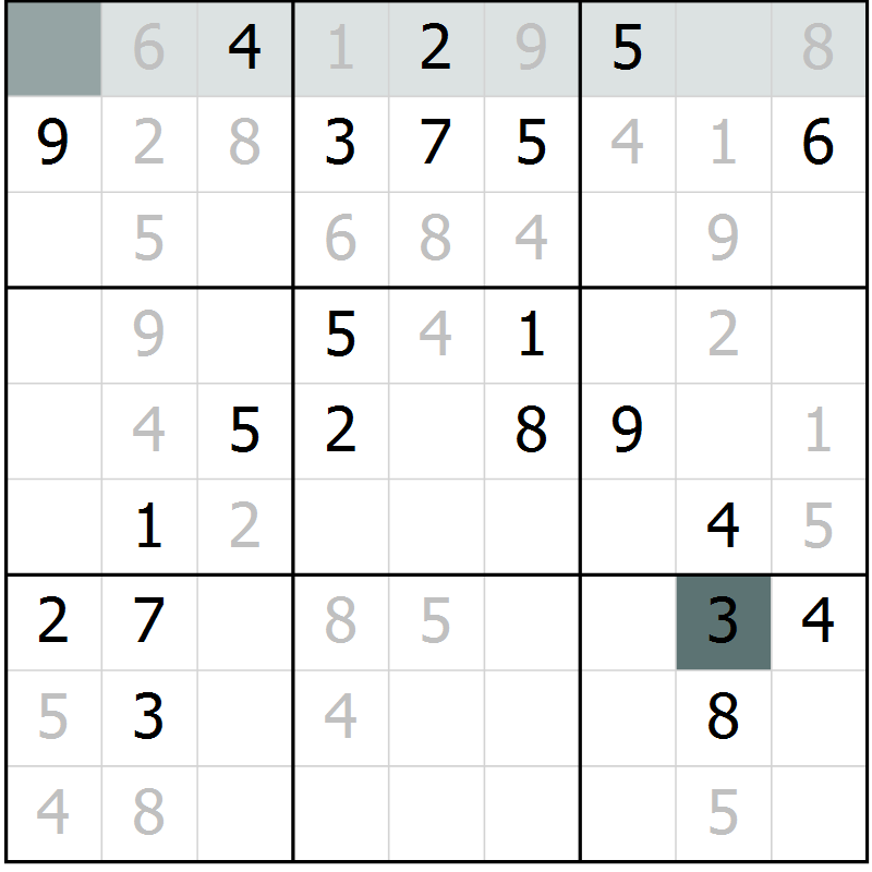 Position des candidats pour la solution de la Gr 56 page 59 du magazine de sudoku Extrême n° 042