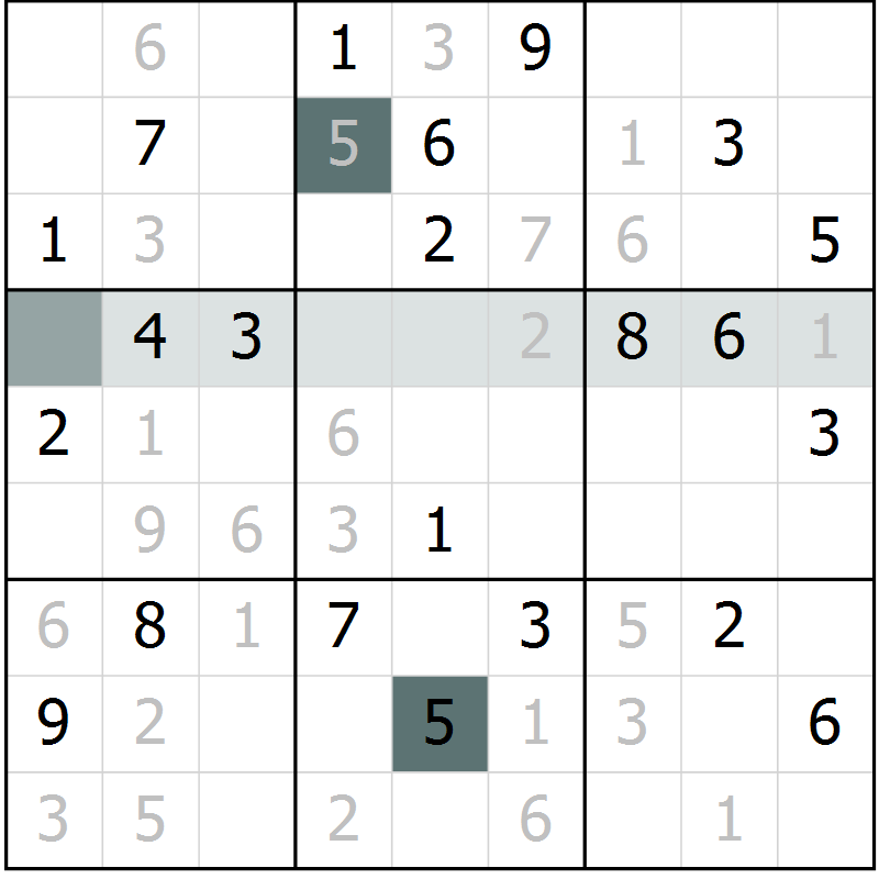 Position des candidats pour la solution de la Gr 57 page 60 du magazine de sudoku Extrême n° 042