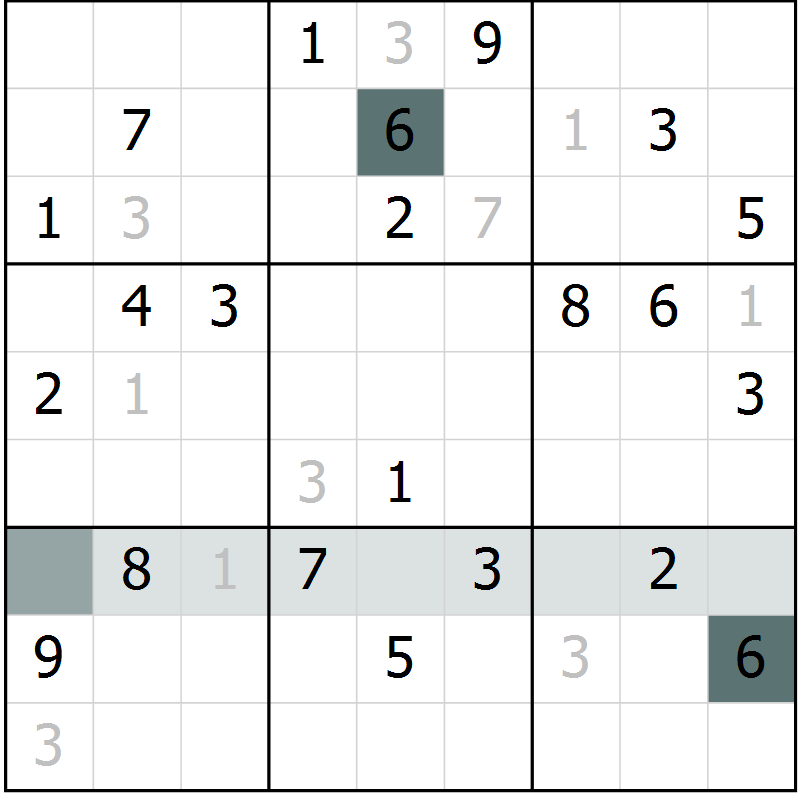 Position des candidats pour la solution de la Gr 57 page 60 du magazine de sudoku Extrême n° 042