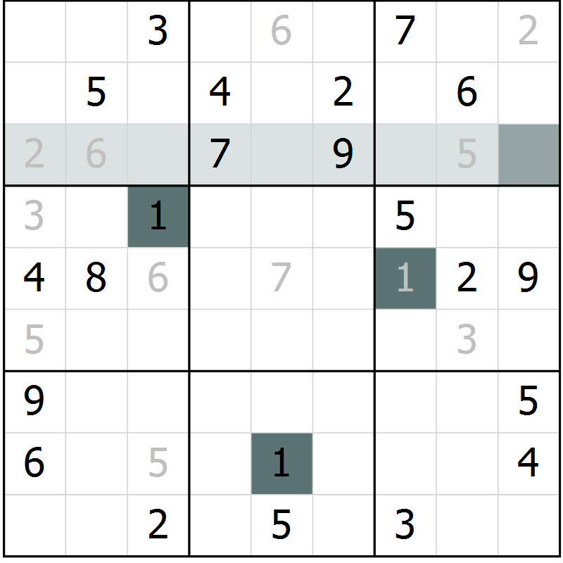 Position des candidats pour la solution de la Gr 58 page 61 du magazine de sudoku Extrême n° 042