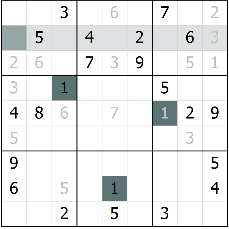 Position des candidats pour la solution de la Gr 58 page 61 du magazine de sudoku Extrême n° 042
