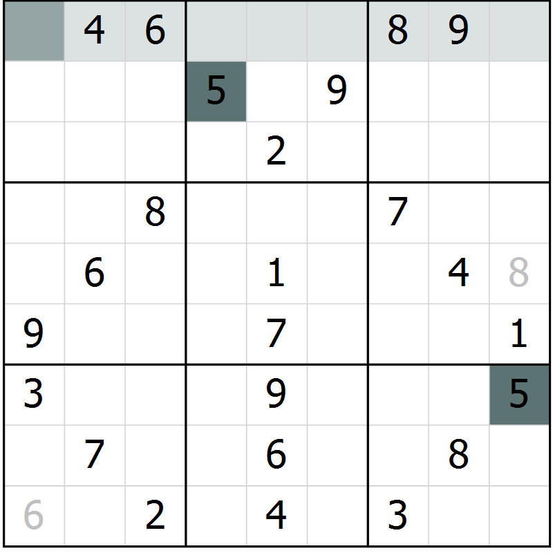 Position des candidats pour la solution de la Gr 59 page 62 du magazine de sudoku Extrême n° 042