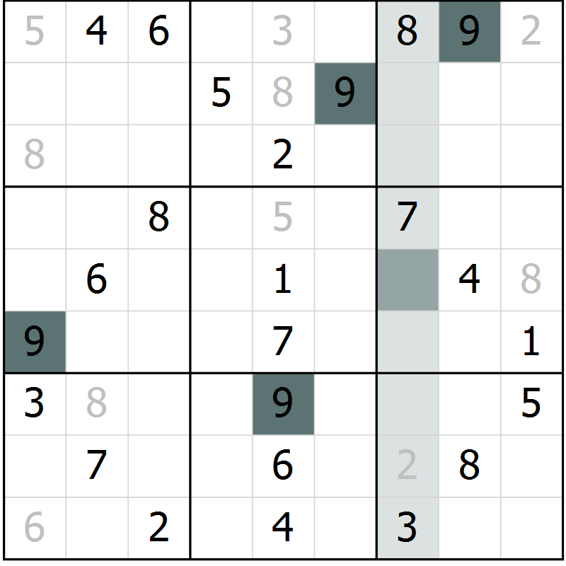 Position des candidats pour la solution de la Gr 59 page 62 du magazine de sudoku Extrême n° 042