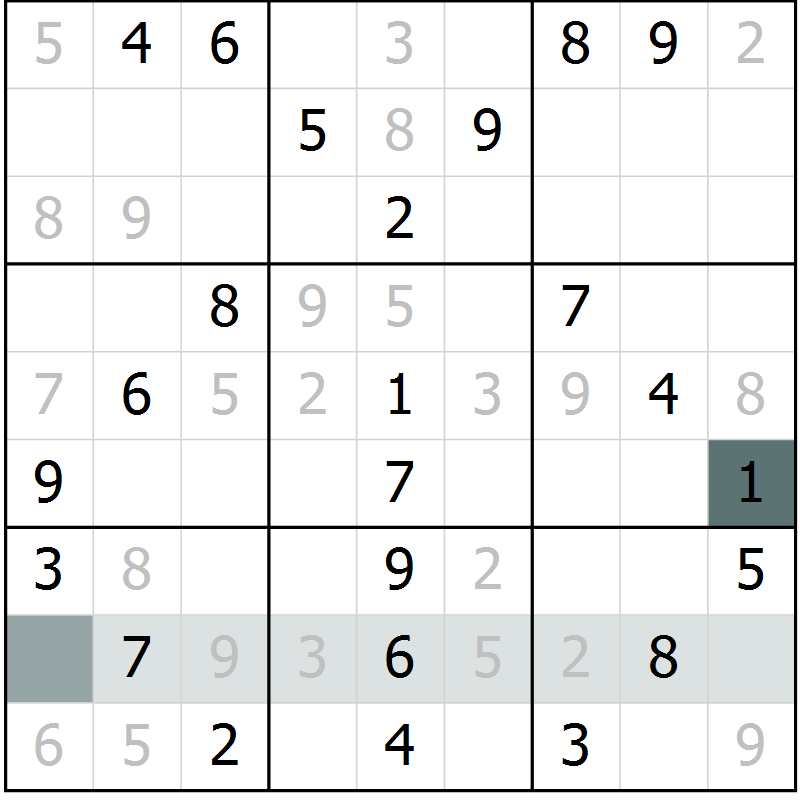 Position des candidats pour la solution de la Gr 59 page 62 du magazine de sudoku Extrême n° 042