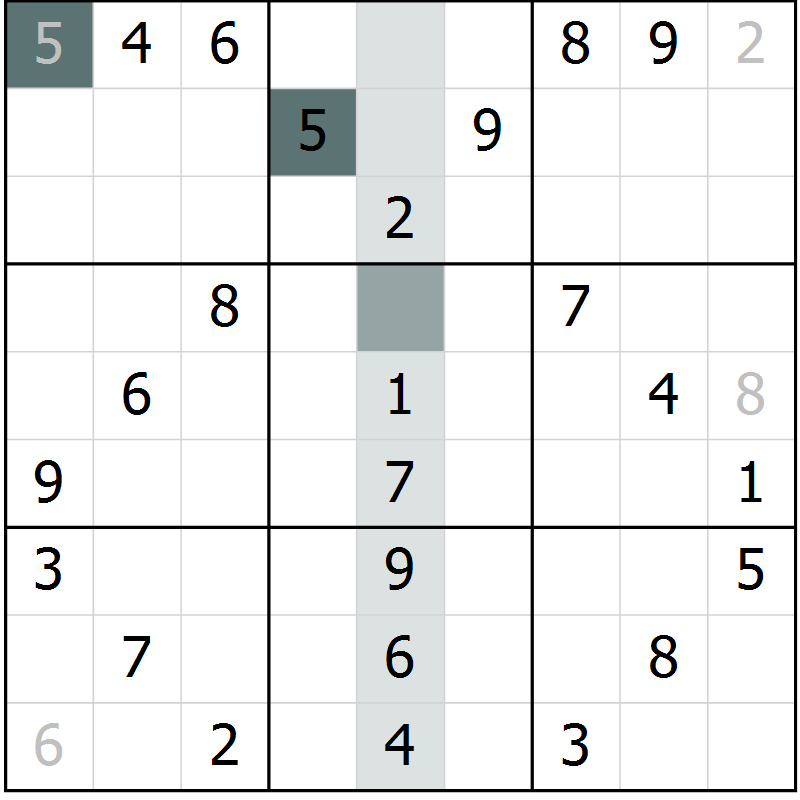 Position des candidats pour la solution de la Gr 59 page 62 du magazine de sudoku Extrême n° 042