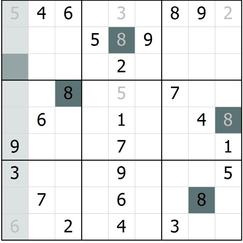 Position des candidats pour la solution de la Gr 59 page 62 du magazine de sudoku Extrême n° 042