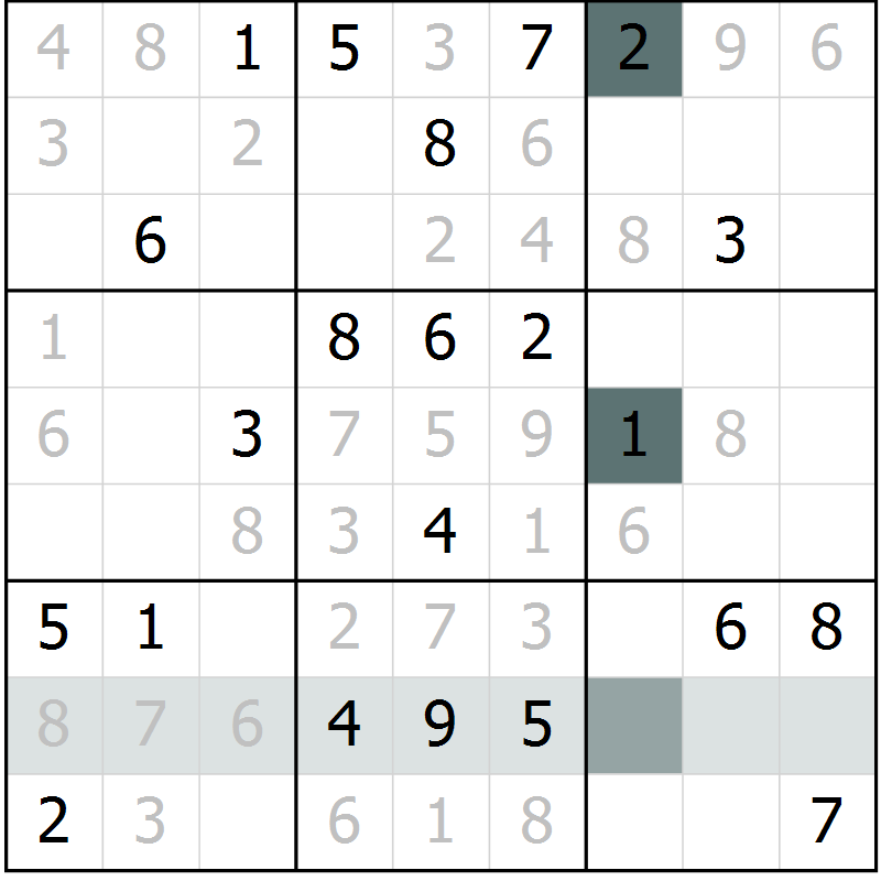 Position des candidats pour la solution de la Gr 6 page 9 du magazine de sudoku Extrême n° 042