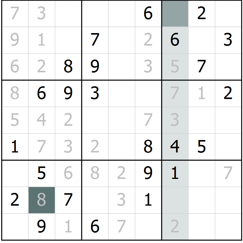 Position des candidats pour la solution de la Gr 60 page 63 du magazine de sudoku Extrême n° 042