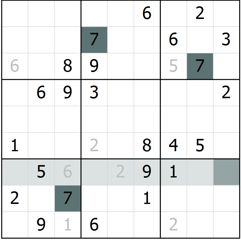Position des candidats pour la solution de la Gr 60 page 63 du magazine de sudoku Extrême n° 042