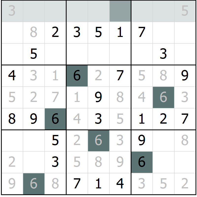 Position des candidats pour la solution de la Gr 61 page 64 du magazine de sudoku Extrême n° 042