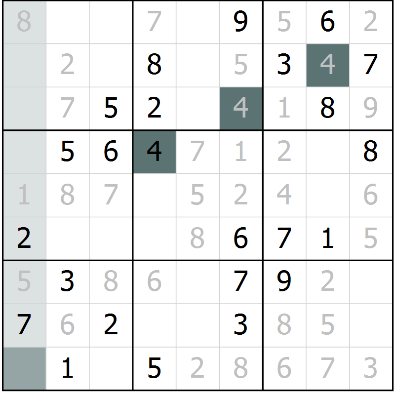 Position des candidats pour la solution de la Gr 62 page 65 du magazine de sudoku Extrême n° 042
