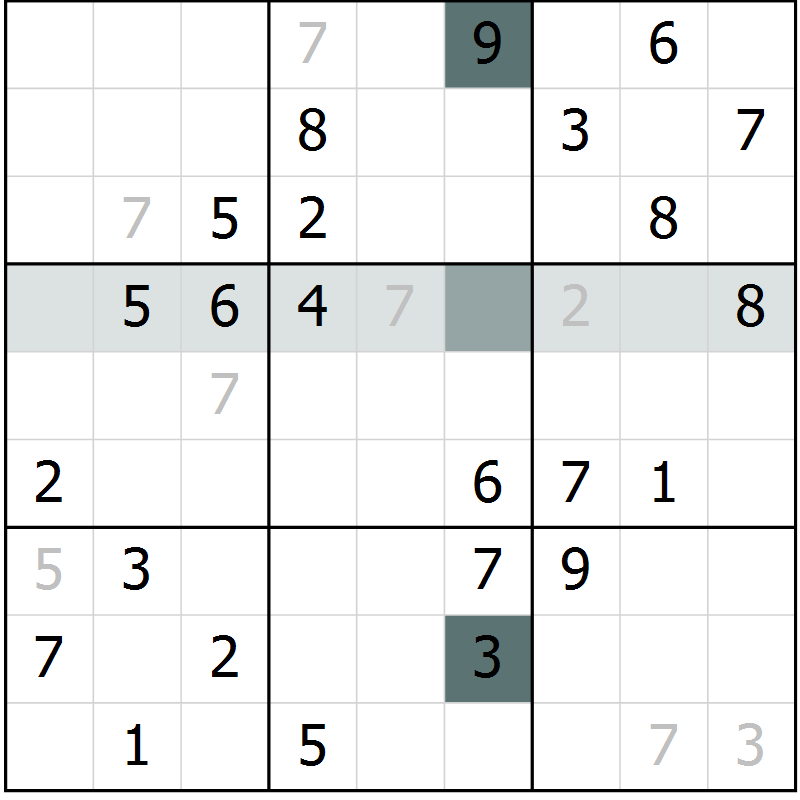 Position des candidats pour la solution de la Gr 62 page 65 du magazine de sudoku Extrême n° 042