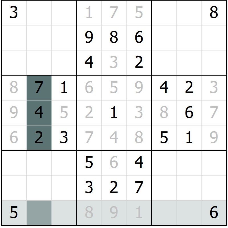 Position des candidats pour la solution de la Gr 63 page 66 du magazine de sudoku Extrême n° 042