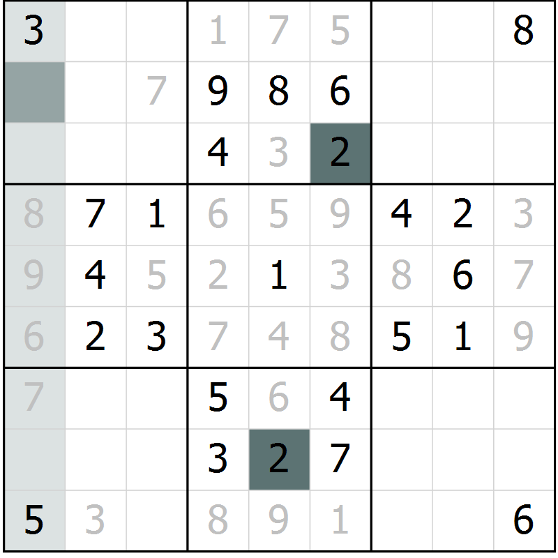 Position des candidats pour la solution de la Gr 63 page 66 du magazine de sudoku Extrême n° 042