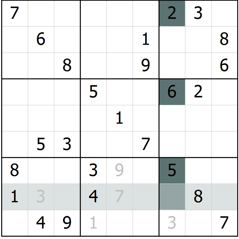 Position des candidats pour la solution de la Gr 64 page 67 du magazine de sudoku Extrême n° 042