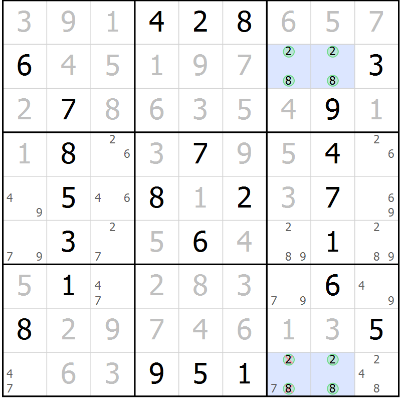 Position des candidats pour la solution de la Gr 65 page 68 du magazine de sudoku Extrême n° 042