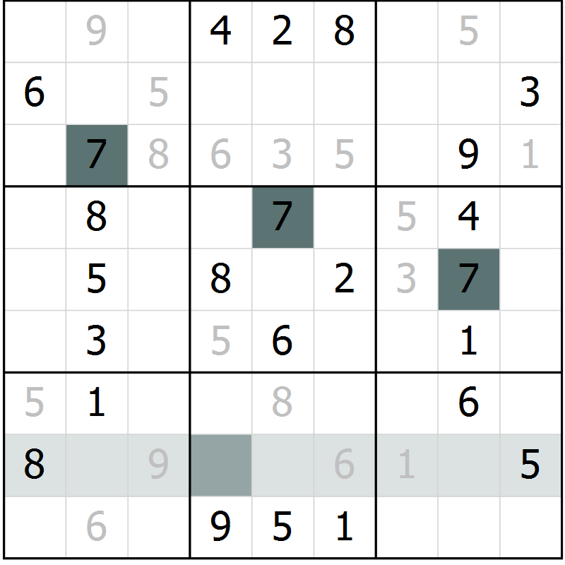 Position des candidats pour la solution de la Gr 65 page 68 du magazine de sudoku Extrême n° 042
