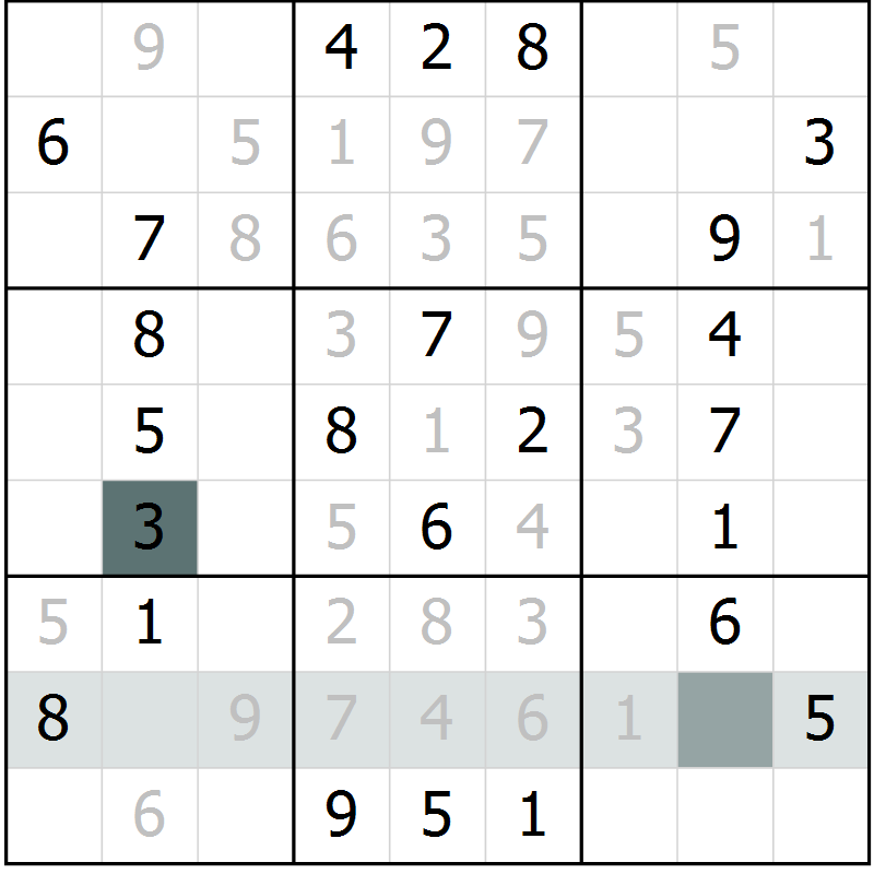 Position des candidats pour la solution de la Gr 65 page 68 du magazine de sudoku Extrême n° 042