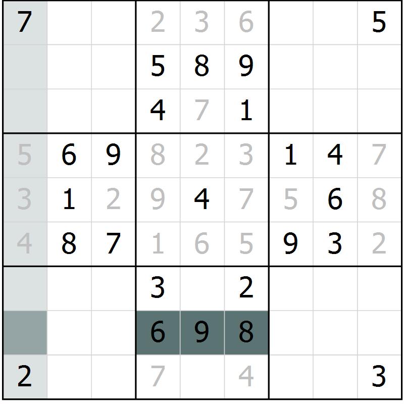 Position des candidats pour la solution de la Gr 66 page 69 du magazine de sudoku Extrême n° 042