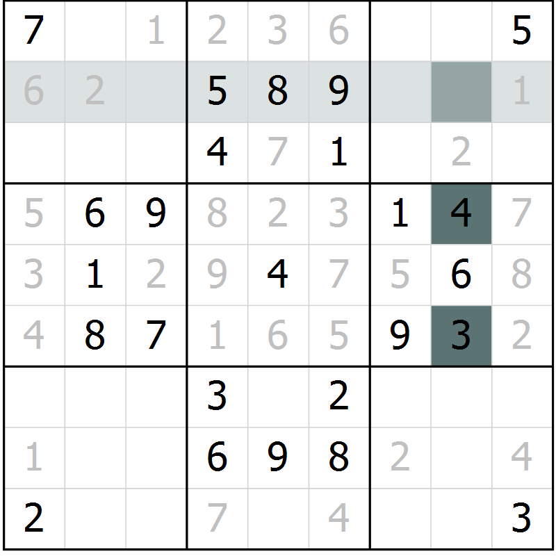 Position des candidats pour la solution de la Gr 66 page 69 du magazine de sudoku Extrême n° 042
