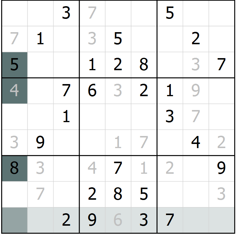 Position des candidats pour la solution de la Gr 67 page 70 du magazine de sudoku Extrême n° 042