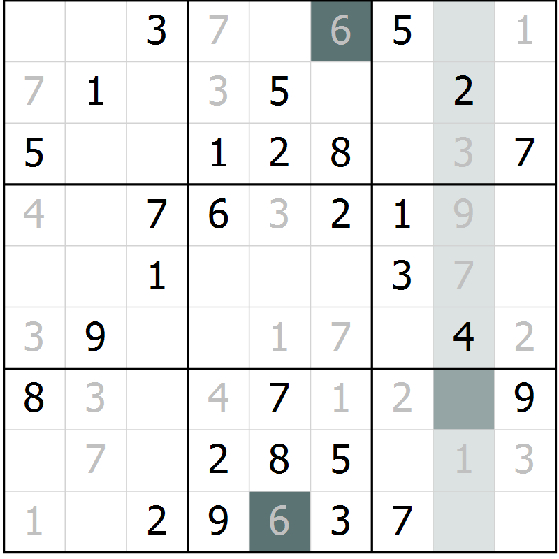 Position des candidats pour la solution de la Gr 67 page 70 du magazine de sudoku Extrême n° 042