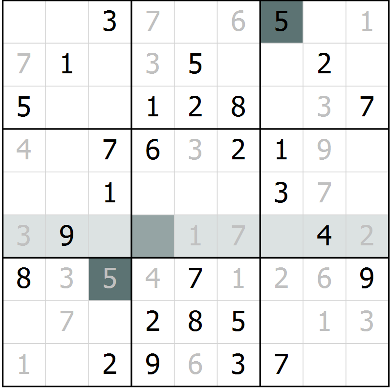 Position des candidats pour la solution de la Gr 67 page 70 du magazine de sudoku Extrême n° 042