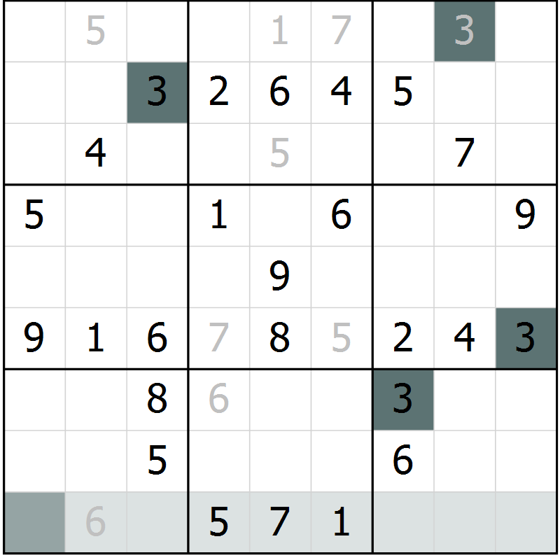 Position des candidats pour la solution de la Gr 68 page 71 du magazine de sudoku Extrême n° 042