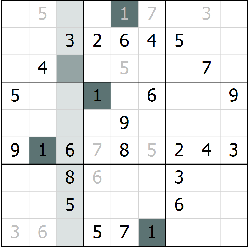 Position des candidats pour la solution de la Gr 68 page 71 du magazine de sudoku Extrême n° 042