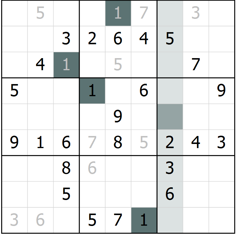 Position des candidats pour la solution de la Gr 68 page 71 du magazine de sudoku Extrême n° 042