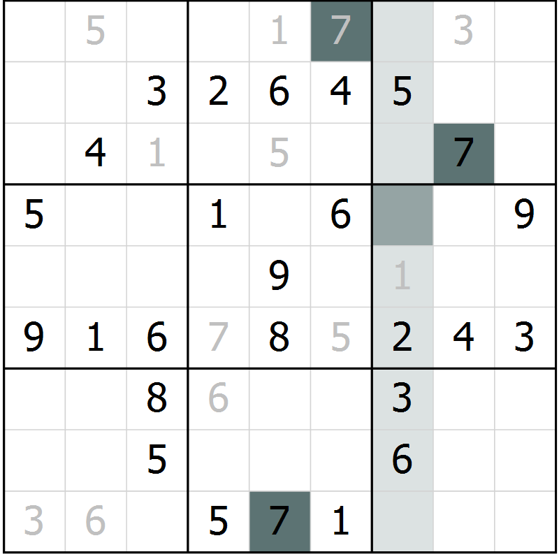 Position des candidats pour la solution de la Gr 68 page 71 du magazine de sudoku Extrême n° 042
