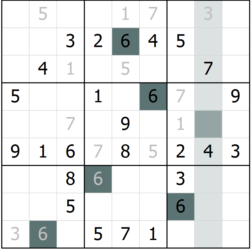 Position des candidats pour la solution de la Gr 68 page 71 du magazine de sudoku Extrême n° 042