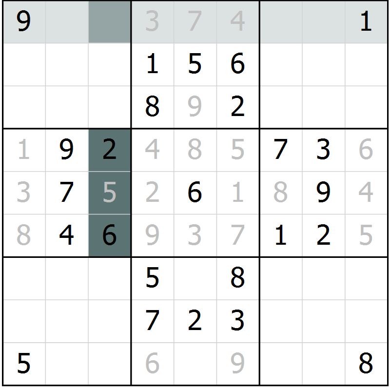 Position des candidats pour la solution de la Gr 69 page 72 du magazine de sudoku Extrême n° 042